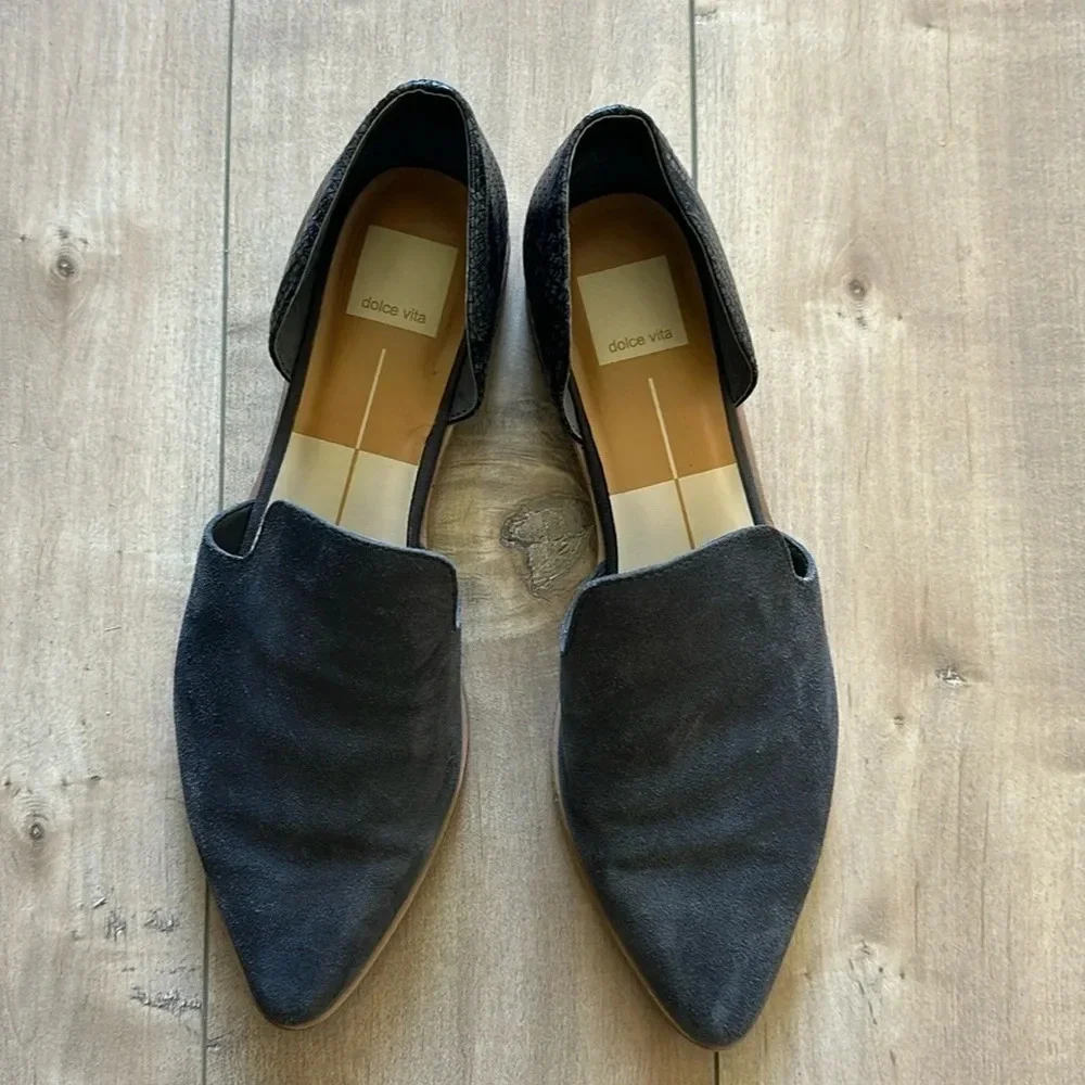 Dolce Vita Kammy Suede Pointed Toe Cutout Flat Sz 9.5